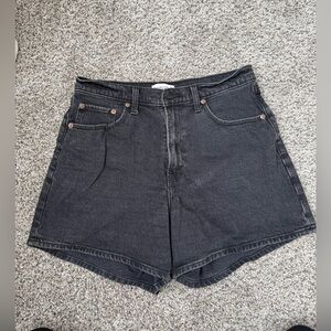 Abercrombie & Fitch Black High Rise Dad Shorts